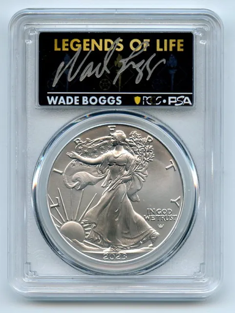2023 $1 American Silver Eagle 1oz PCGS MS70 FS Legends of Life Wade Boggs