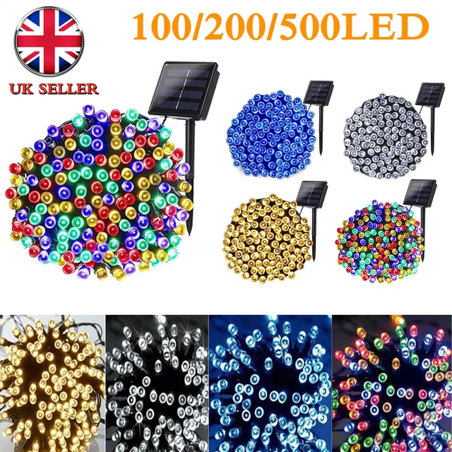 Solar Powered String Fairy Lights 100/200/500 LED Outdoor Garden Wedding Party