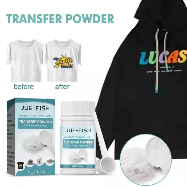 GO2CRAFT DTF Transfer Flim Powder Kit, 20Pcs DTF Film for DTF Sublimation  Printer,17.6oz/500g White Digital Hot Melt Adhesive DTF Powder,Washable 
