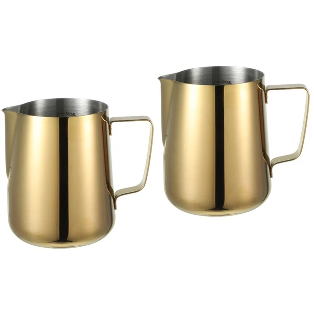 2pcs Stainless Steel Milk Pitcher Cup Milk Frothing Jug Espresso Milk Steaming