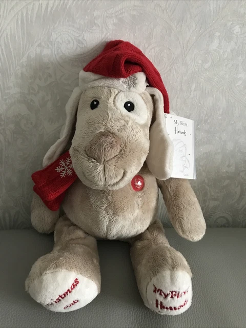 HARRODS MY FIRST 1st Puppy Dog Soft Toy Christmas red hat and scarf 2016 45.00 PicClick UK