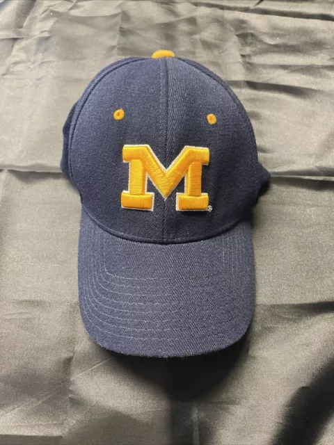 Michigan Wolverines Fitted Hat Wool Navy Blue Med/L by Zephyr Vintage 90s