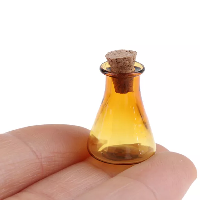 2Pcs Mini Glass Color Bottle Wishing Bottle Tiny Jar Vial Mini Storage Bottle`YB