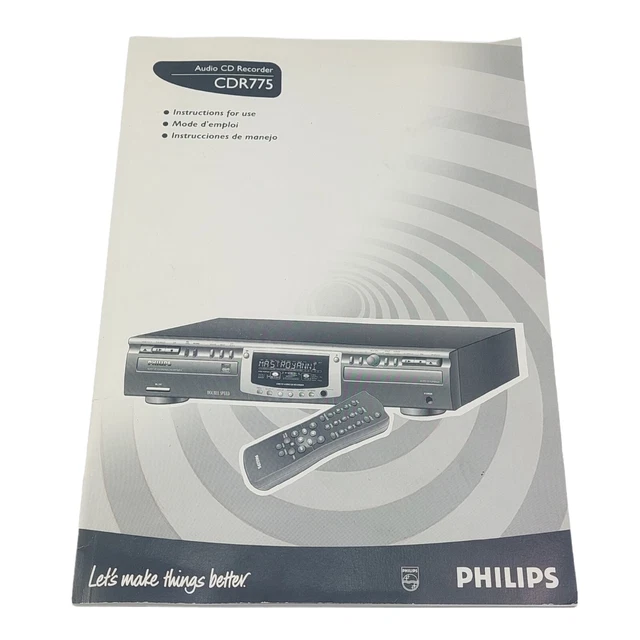 PHILIPS CDR775 AUDIO CD Recorder Recordable Dual Deck owner Manual EUR