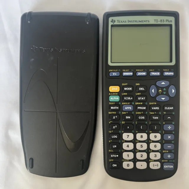Texas Instruments TI-83 Plus Graphing Calculator Black w/ Cover Tested & Works