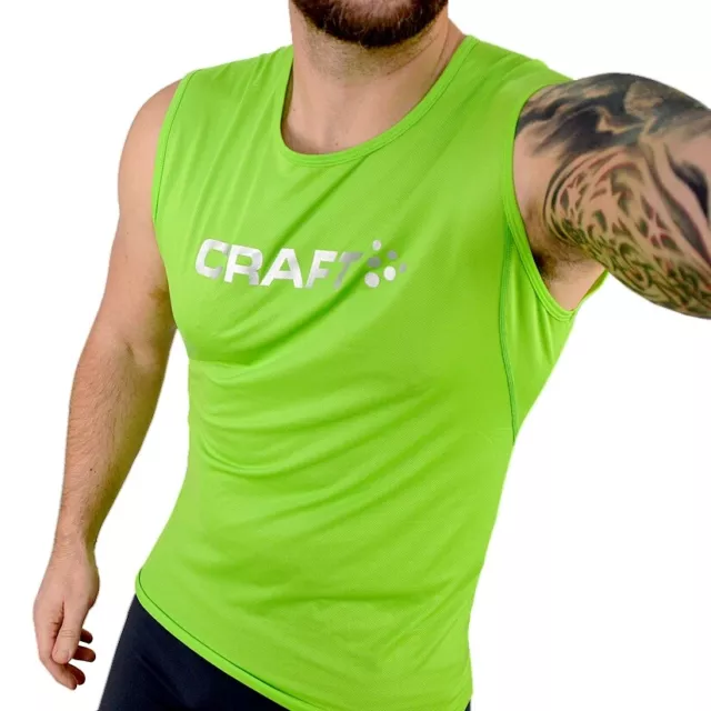 CRAFT Singlet Sports Tank Top Shirt Sleeveless Children Running Gym Green