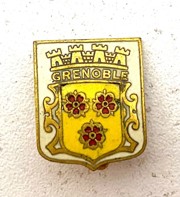 Broche émaillée Blason Marseille - Médaille Ancienne Laiton - France