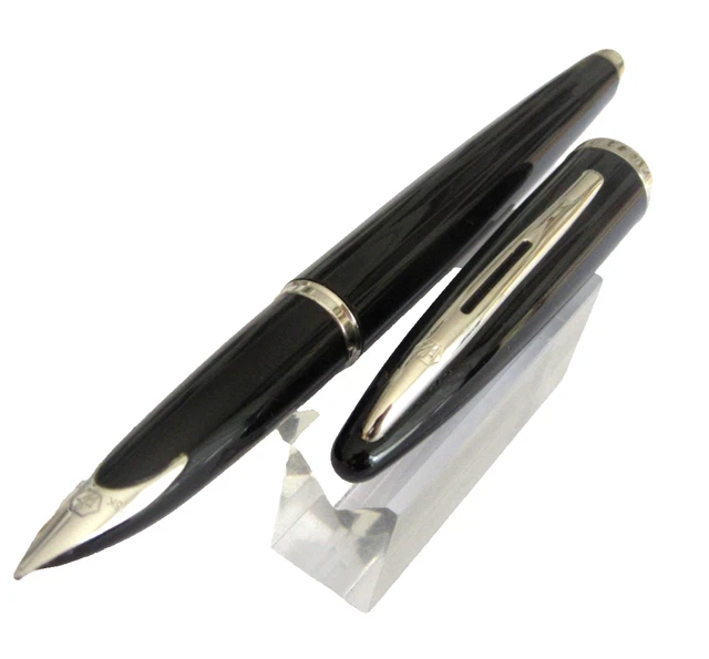 Stylo Plume Waterman Élégance - Laque Noire, Plume En Or 18 Carats, Pièce Rare - Occasion Avec Accessoires