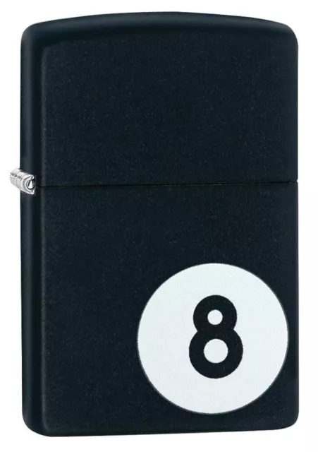 New Zippo Lighter Pool/Billiards 8 Ball Design Black Matte Ideal Gift /Boxed