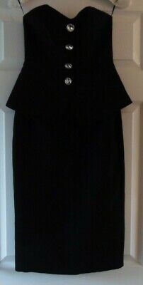 River Island Black Bandeau Bodycon / Pencil Dress Size 6 - Bnwt - Rrp £55 - 410