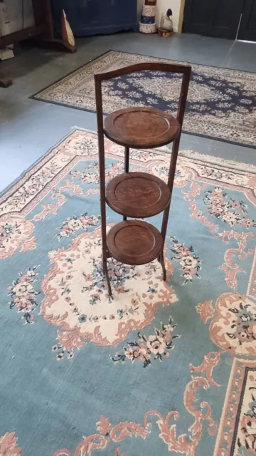 Edwardian Mahogany 3 Tier Folding Cake Stand