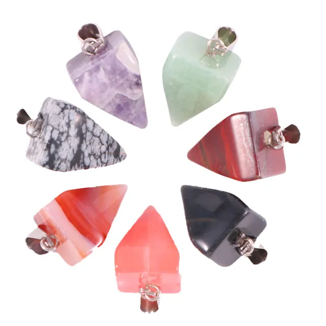 Natural stone pyramid pendant healing crystal gemstone jewelry making 30pcs