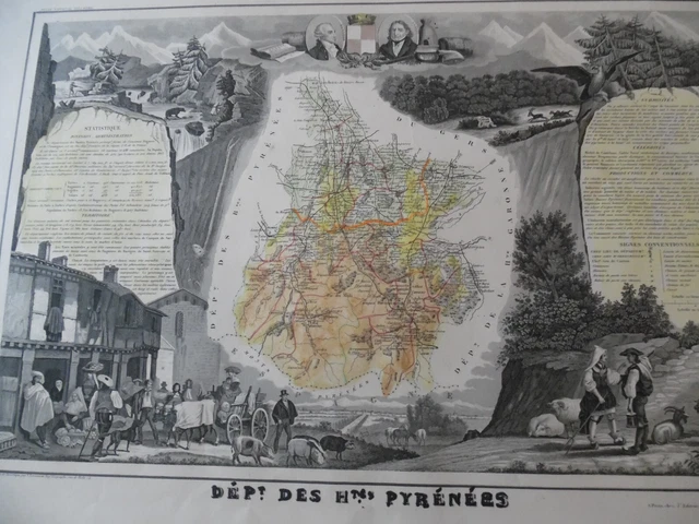 Carte Géographique Ancienne Levasseur – Vienne 1869, Gravure Départementale
