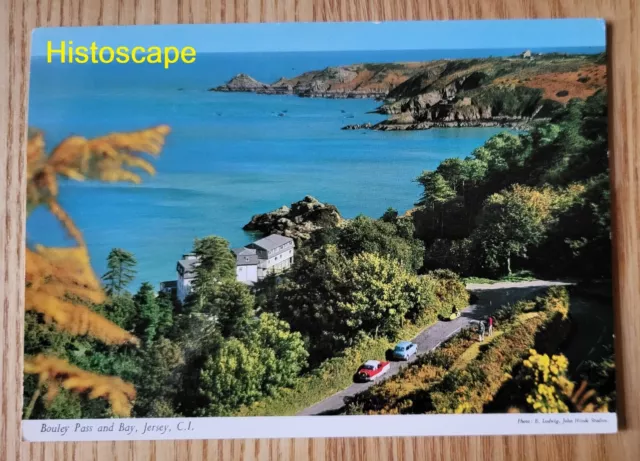 Postcard Used - Bouley Pass and Bay, Jersey, Channel Islands dated 1966.