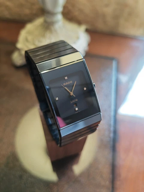 Montre Rado Ceramica Jubilé - 27 Mm, 4 Diamants, Mouvement Quartz, Boîte D'origine, Bon état