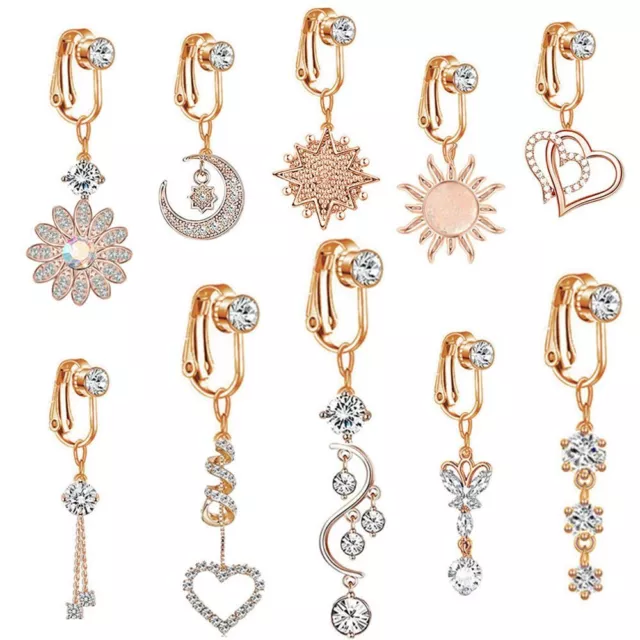 Faux Piercing Fake Belly Rings Body Jewelry Navel Clip on Belly Button Rings