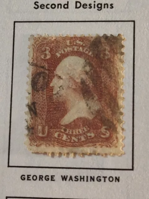 Rare 1861 Rose 3c George Washington National Bank Note Stamp