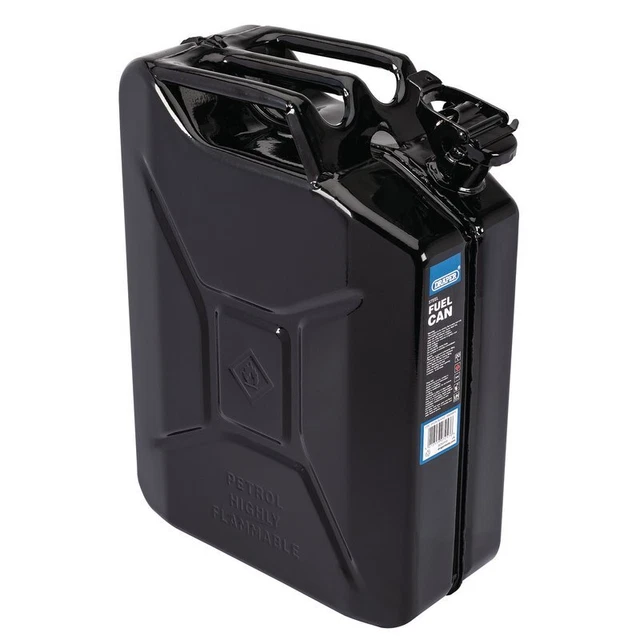 Draper Sfc20l-black/C Acier Réservoir Carburant, 20L, Noir Cans Véhicule Panne &