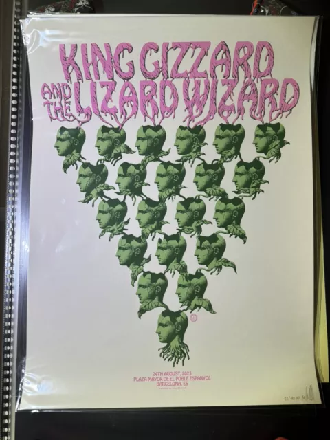 King Gizzard And The Lizard Wizard Poster Barcelona Official  S/N X/40!