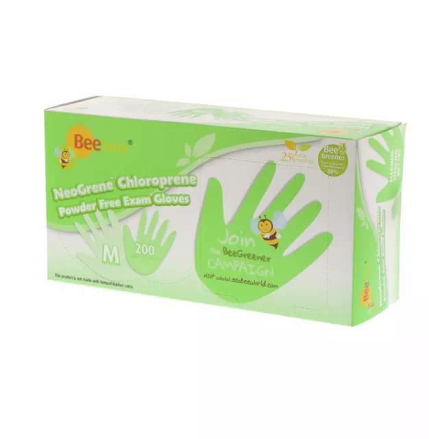 Cranberry 1187 BeeSure NeoGrene Chloroprene Examination Gloves PF Medium 200/Box