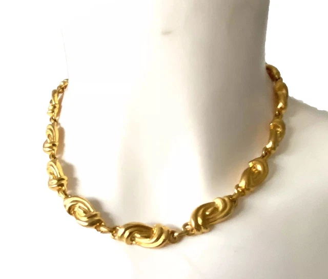 Collier Bracelet Dolce Vita Vintage - Pendentif En Résine Dorée, Bijou Ancien De Couturier