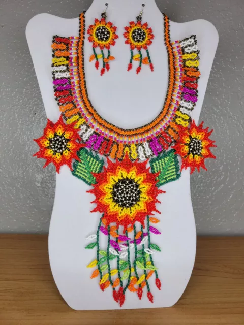 mexican beaded huichol necklace