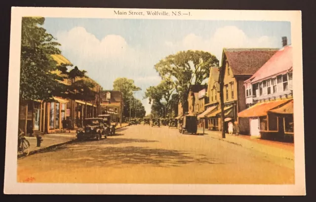 Main Street Wolfville Nova Scotia Canada Postcard