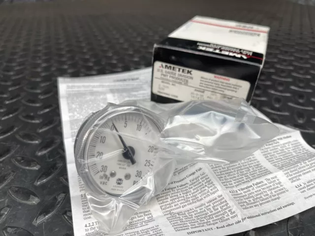 Ametek C1535 Corrosion Resistant Gauge 30-0-30 PSI 2" Face CBNPT 1/4"Connector