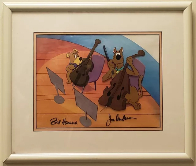 Bill & Joe Hanna-Barbera Dual Signed Scooby Doo & Boo Boo Animation Cel Painting