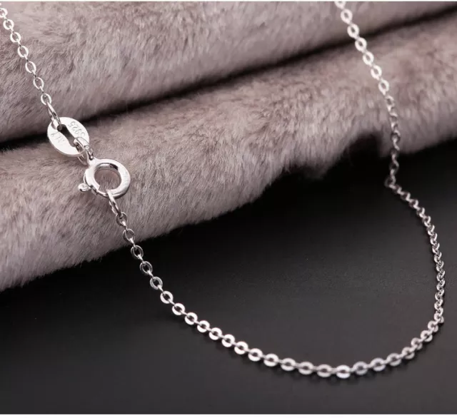 GENUINE 925 Sterling Silver Solid 1MM Link Chain Necklace for Pendant Stunning