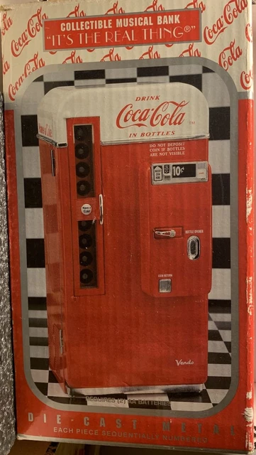 Diecast Coca Cola Collectible Musical Coin Bank Metal Cooler Vintage 1994