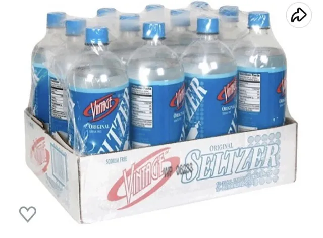 Vintage Seltzer Water, 33.8 fl oz Bottle (12-Pack)