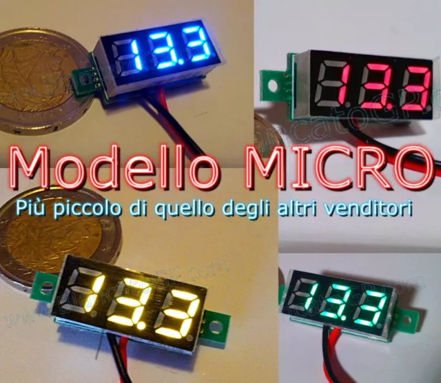 Micro Voltmètre LED Testeur de Tension Moto Auto Camper Panneaux Solaires