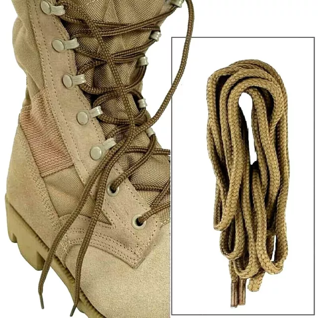 Mil-Tec (Legion & Armies) Round Rangers 180cm Length Lacets x 2 ""Coyote