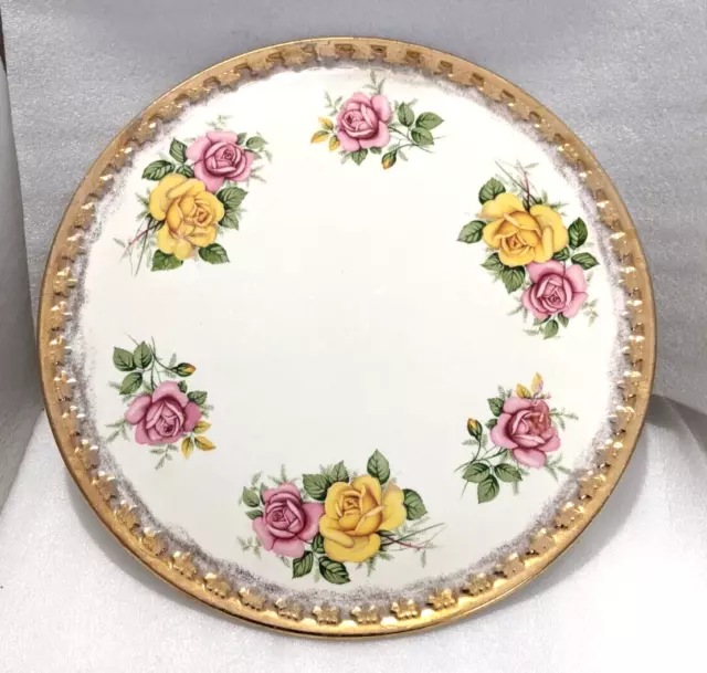 GU. H. Aynsley & Co. Ltd. Commerce Works LONGTON Roses Gold Trim Cake Pate