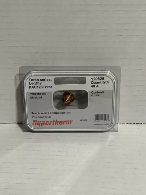 Hypertherm 120826 Powermax600 Shielded Nozzle 5/pk, Plasma Tips