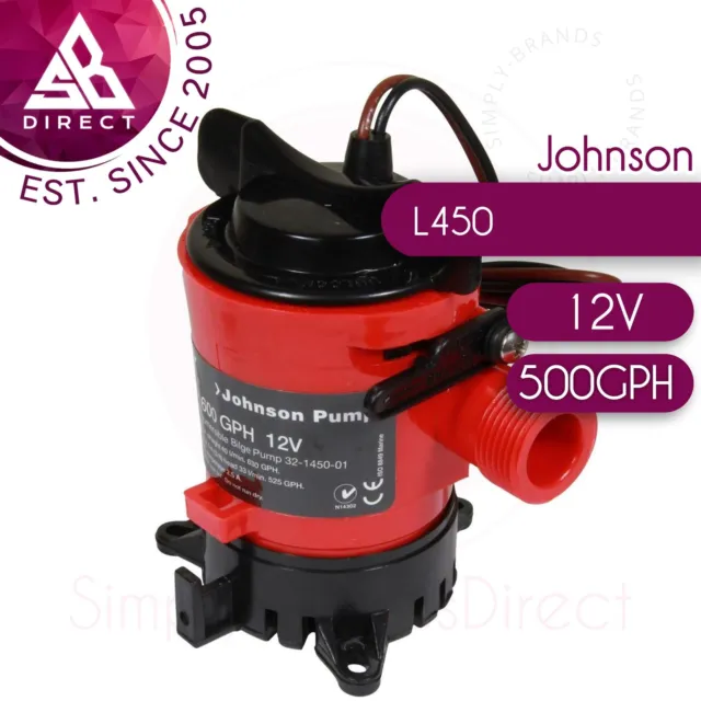 Johnson L450 Cartridge Bilge Pump│12V - 500GPH - 19mm Hose│For Marine Boats