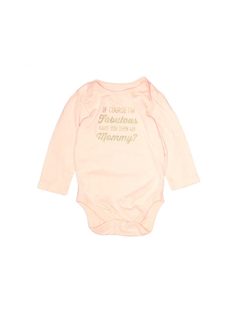 The Children's Place Girls Orange Long Sleeve Bodysuit 6-9 Months