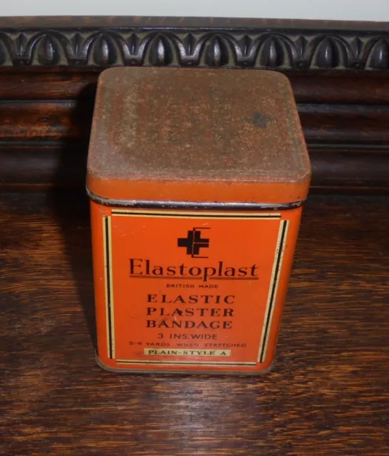 Vintage Elastoplast Tin - Elastic Plaster Bandage  Plain Style A - Empty