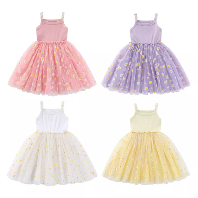 Baby Girl Flower Princess Lace Tulle Tutu Cami Dress Wedding Party Gown