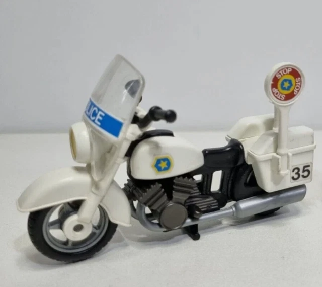 Ancien Playmobil City - Set Policier Motard 3564 De 1982 (Boîte D'origine) - Vintage