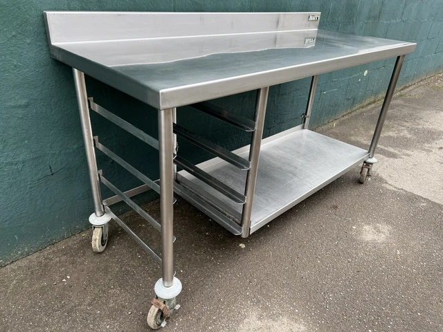 HEAVY DUTY STAINLESS Steel Prep Table with Under Shelf Tray Rack - 1700 ...