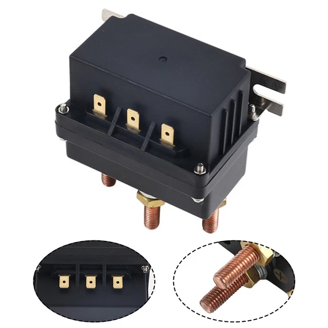 HURRISE solénoïde de contacteur de treuil Contacteur de relais de solénoïde de treuil 12V 250A
