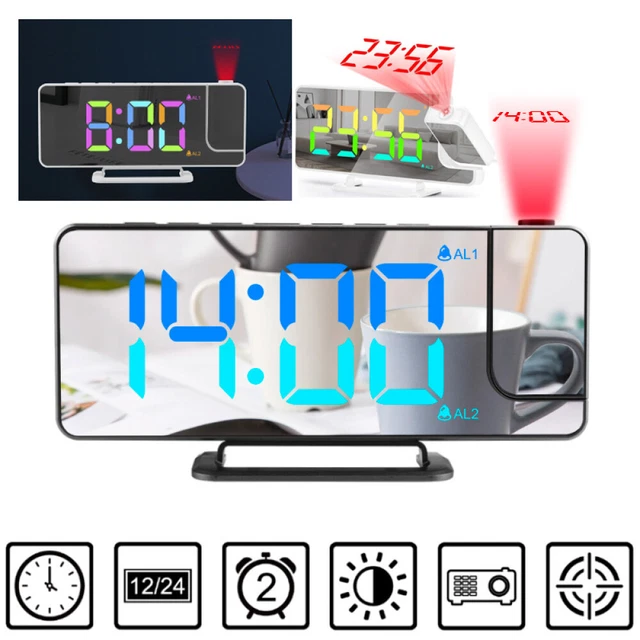 Sveglia Con Proiezione Digitale A LED, Termometro, Temperatura, Data - Foto 4