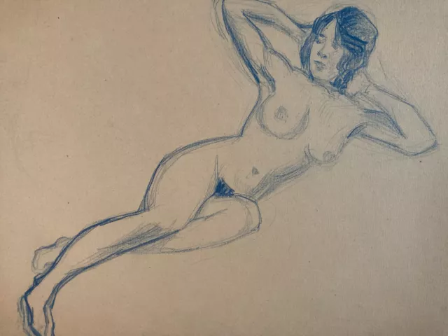 Beau Dessin Nu Crayon Sur Papier Femme Nue Erotique 1910 At Déco Atelier Etude