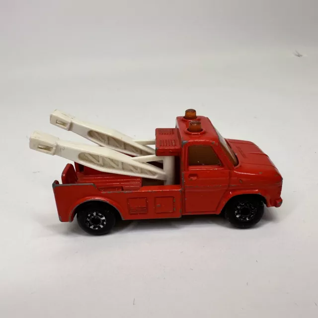 Matchbox Lesney Superfast SF61 Wreck Truck- red body with white booms, loose Matchbox Lesney Superfast SF61 Wreck Truck- red body with white booms, loose