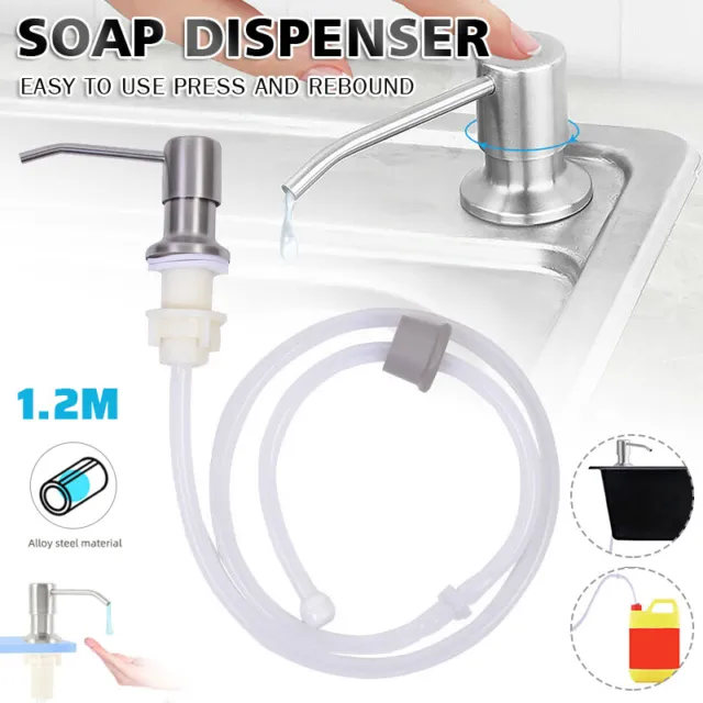 Stainless Steel Kitchen Sink Soap Dispenser Pump with Extension Tube D
