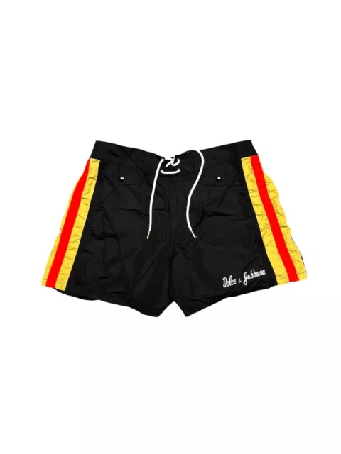 Dolce Gabbana Swimwear Men Shorts Striped Orange Size Small /Medium