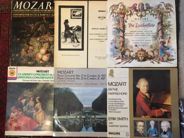 Mozart : 10 LPs - Piano, Violin & Clarinet Concertos/Flute & Harp/Zauberflote +