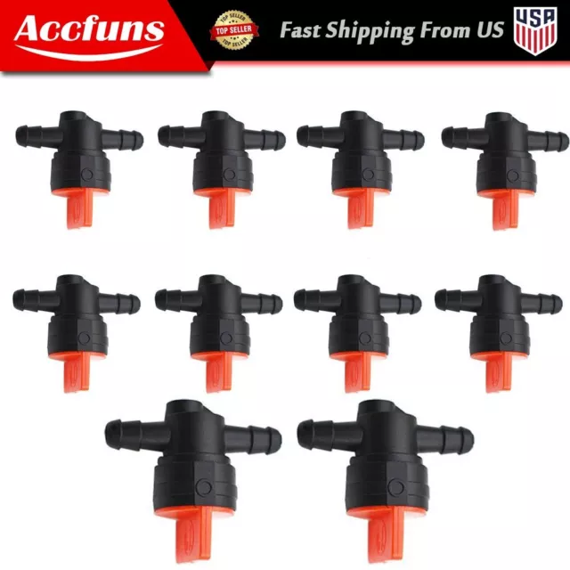 10×1/4" Straight In-Line Gas  Fuel Shut-off / Cut-off Valves Petcock Motorcycle